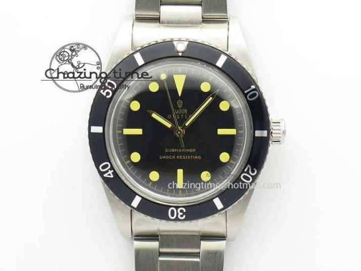0127 Vintage Oyster Submariner No Date SS Black Dial On SS Bracelet A AllSeason 3851